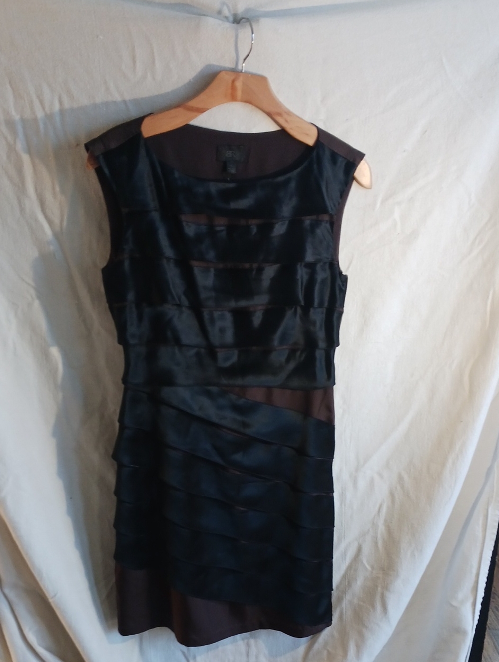 "Monogram" Black and Brown/Wine Midi Cocktail Dress